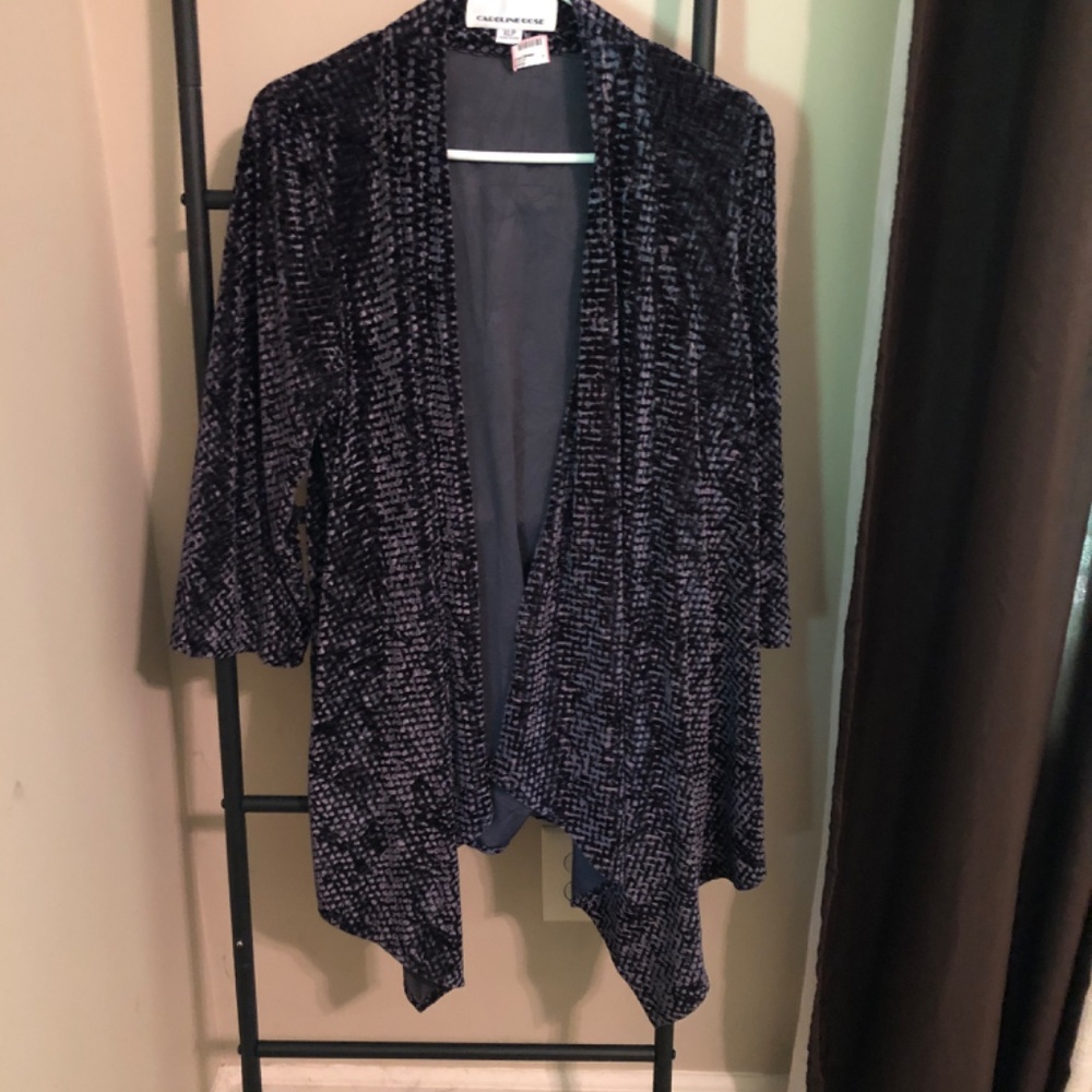 CAROLINE ROSE Women Size XLP Black Cardigan